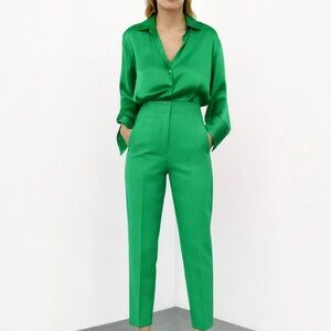 Zara Green Women's Pants